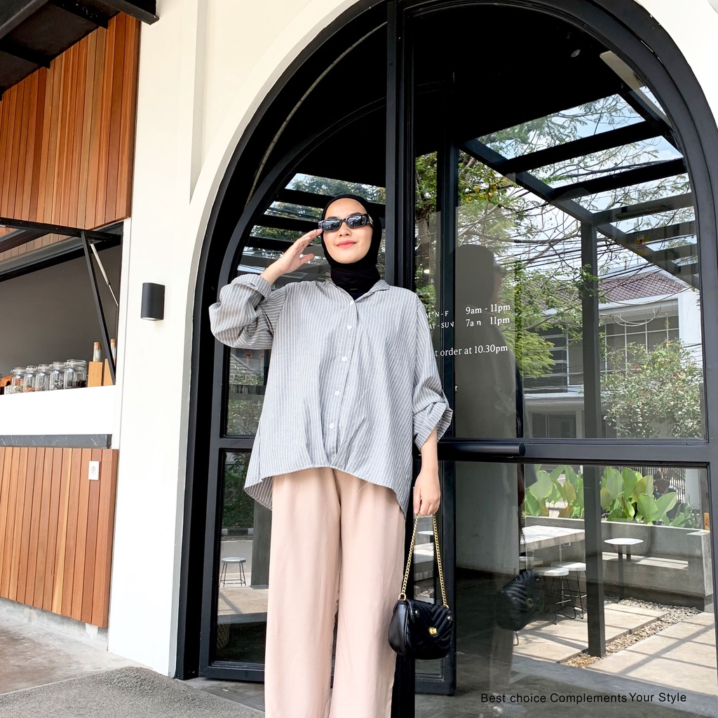 Deanara Blouse Shirt Atasan kemeja Polos Wanita By Mahyra