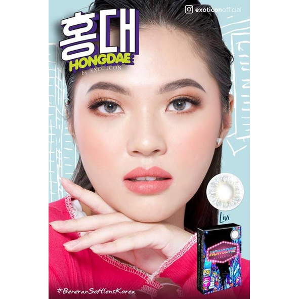 {BISA COD} SOFTLENS X2 HONGDAE BY EXOTICON MINUS -2.75 SD -6.00 FREE LENSCASE