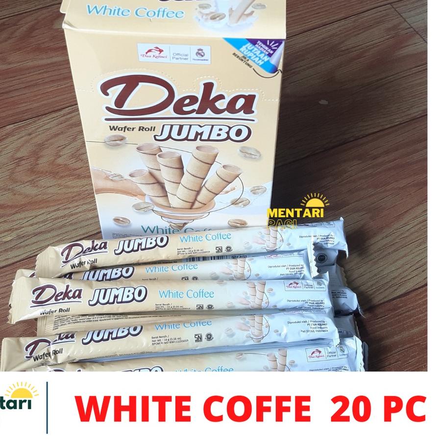 

Serbuuu DEKA WAFER ROLL JUMBO RASA DURIAN , CHOCOBANANA DAN WHITE COFFE 16gr 1 Pack isi 20 Snack Jajanan Cemilan Anak Murah Enak WF6;