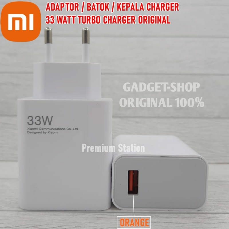 CHARGER ADAPTER + KABEL 33WAT TURBO CHARHER XIAOMI ORIGINAL (GARANSI 6BULAN TUKAR)