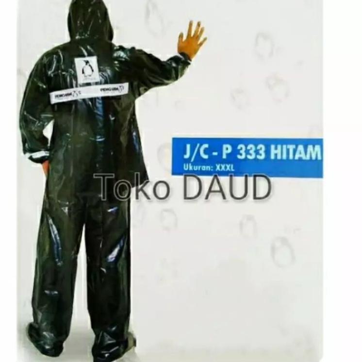 VEB.18Oc22q ▫ Jas hujan Jumbo Stelan Jaket Celana Penguin P 333 XXXL Black Dewasa /Jas Hujan Cewek S