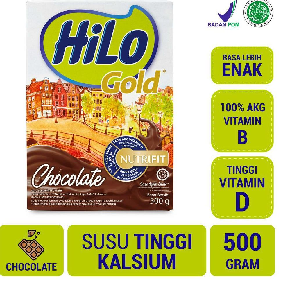 

✨Terbaru✨ HiLo Gold Chocolate 500 gram - Susu Tinggi Kalsium Rendah Lemak gas !!