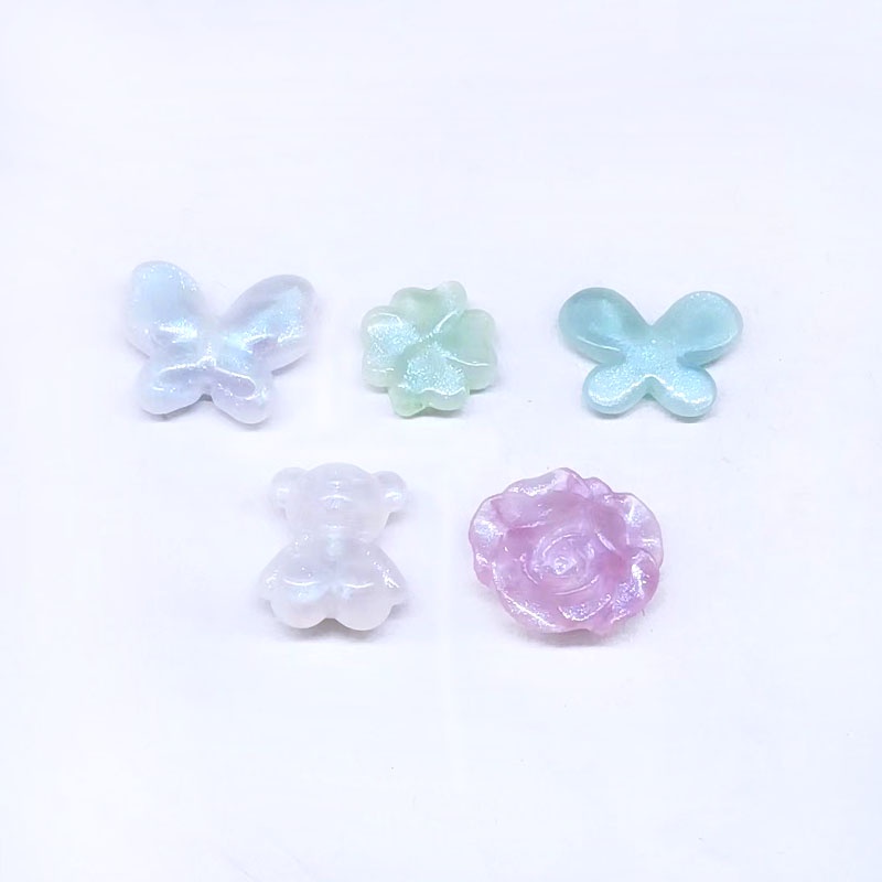 10pcs Manik-Manik Bentuk Butterfly Flower Bear Bahan Akrilik Handmade DIY Untuk Aksesoris Perhiasan