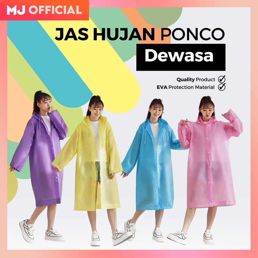 Mantel Hujan Jas Hujan Ponco Tebal Dewasa Mantel Hujan Baju Hujan Jas Hujan EVA Premium Vinyl Waterproof