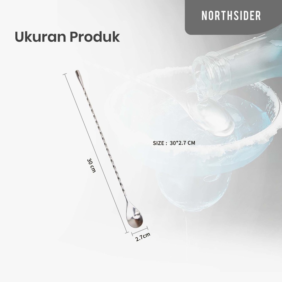 Jual Silver Stainless Long Spoon Stirrer 30CM Sendok Panjang Aduk