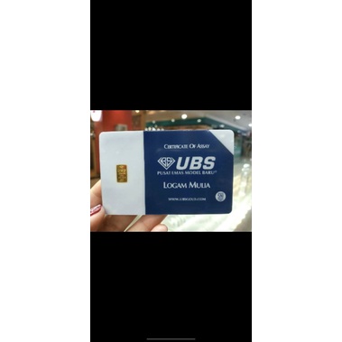 Logam Mulia UBS 0.5 Gram Batangan Emas Sertifikat