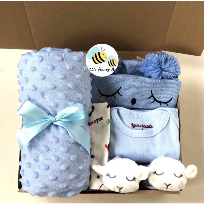 

[COD] Hampers bayi cewek / hampers baby / kado bayi 0-6bln - Biru+kupluk