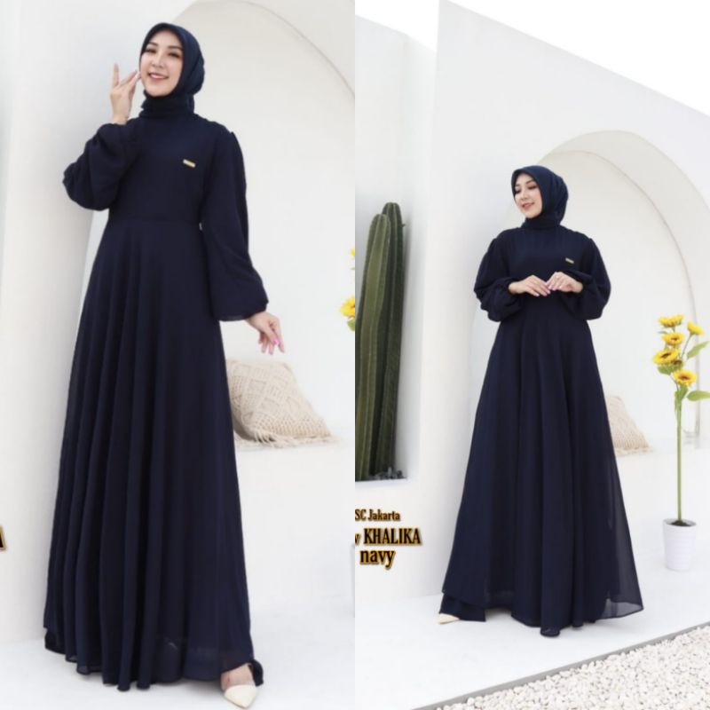 FASHION MUSLIM // GAMIS NEW KHALIKA // BAHAN CERUTY BABYDOLL FULL FURING // By Sinar Cahaya