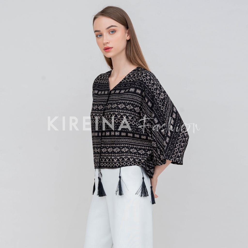 Crop Top Blouse Wanita Blouse Etnik Kemeja Crop Top Atasan Etnik Wanita Kemeja Crop Wanita Blus Wanita | Kireina Fashion