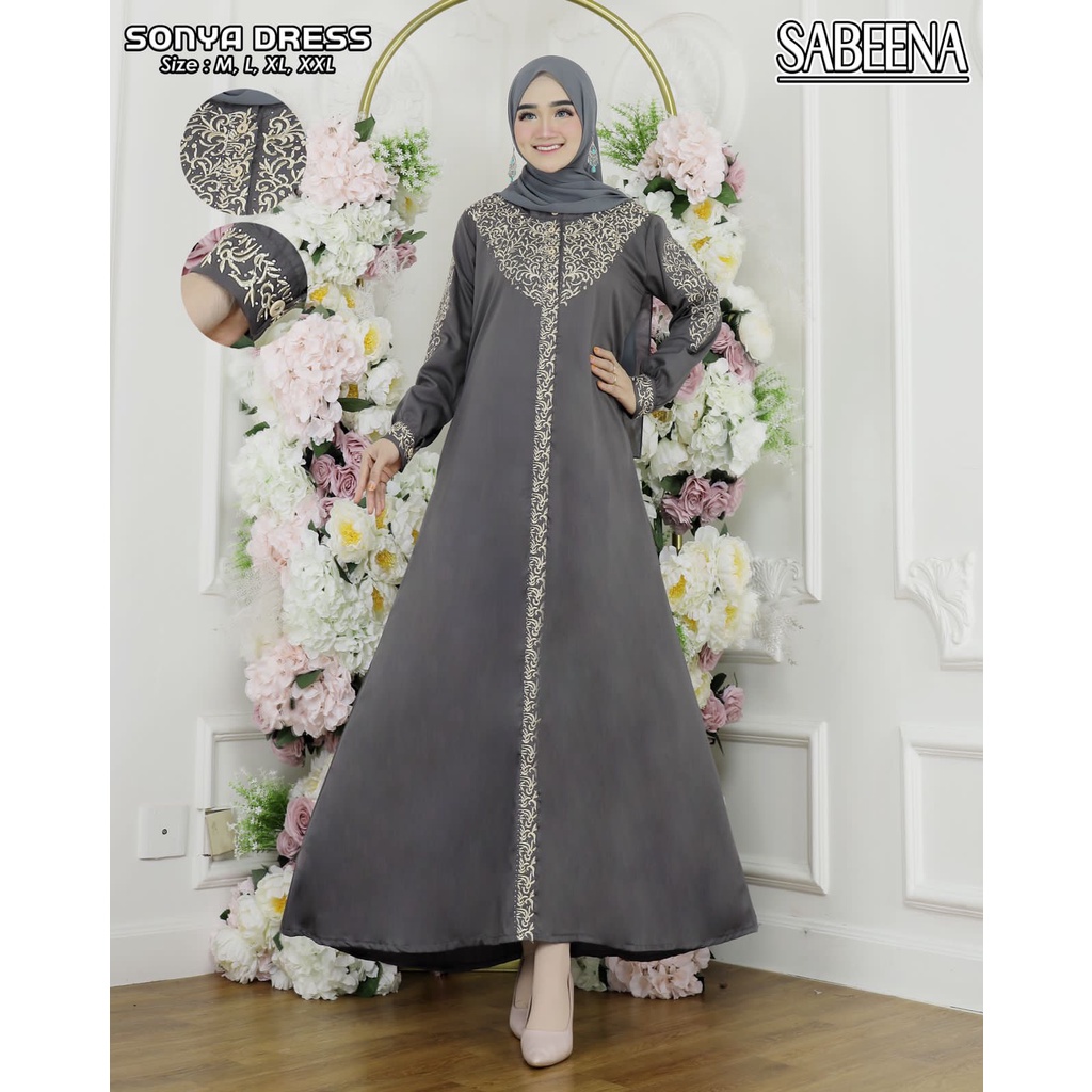 Gamis Katun Toyobo Bordir Premium//Gamis madina COD