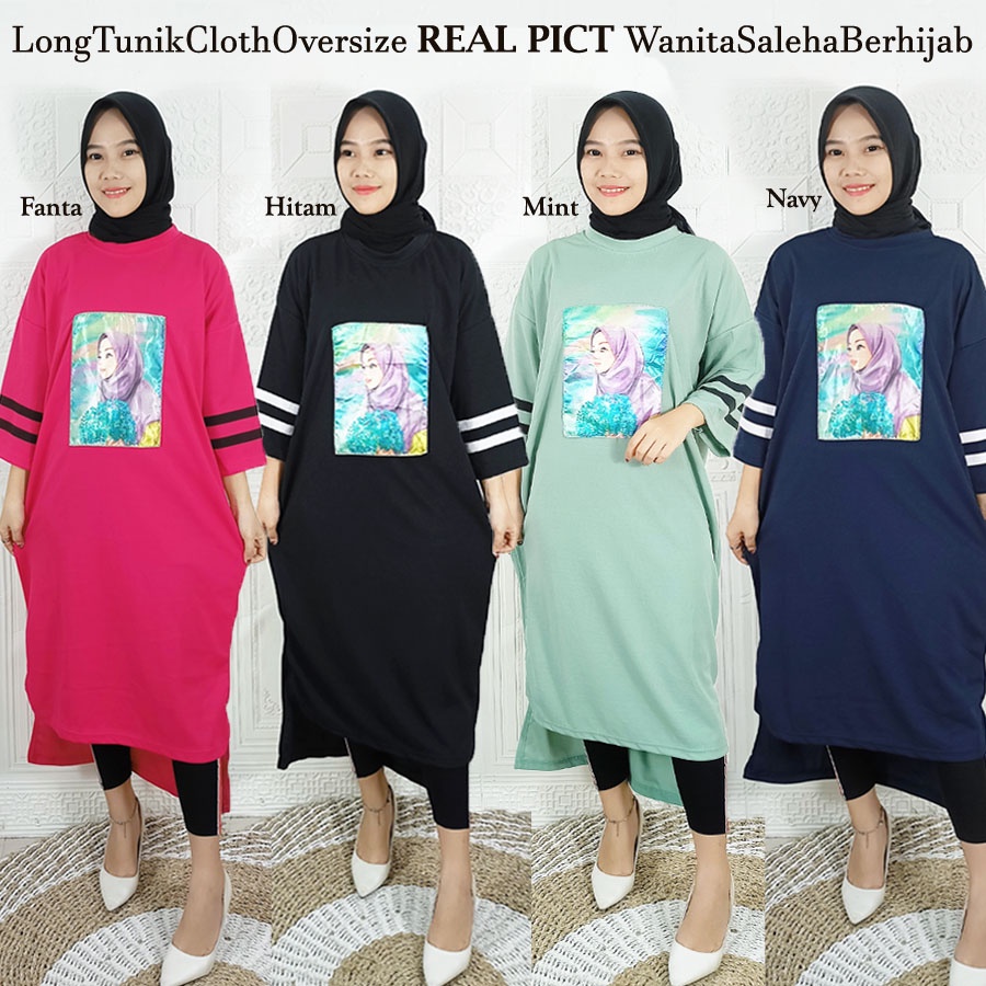 CARLINA CLOTH LONG TUNIK JUMBO WANITA SALEHA CANTIK DRESS OVERSIZE FASHION PEREMPUAN