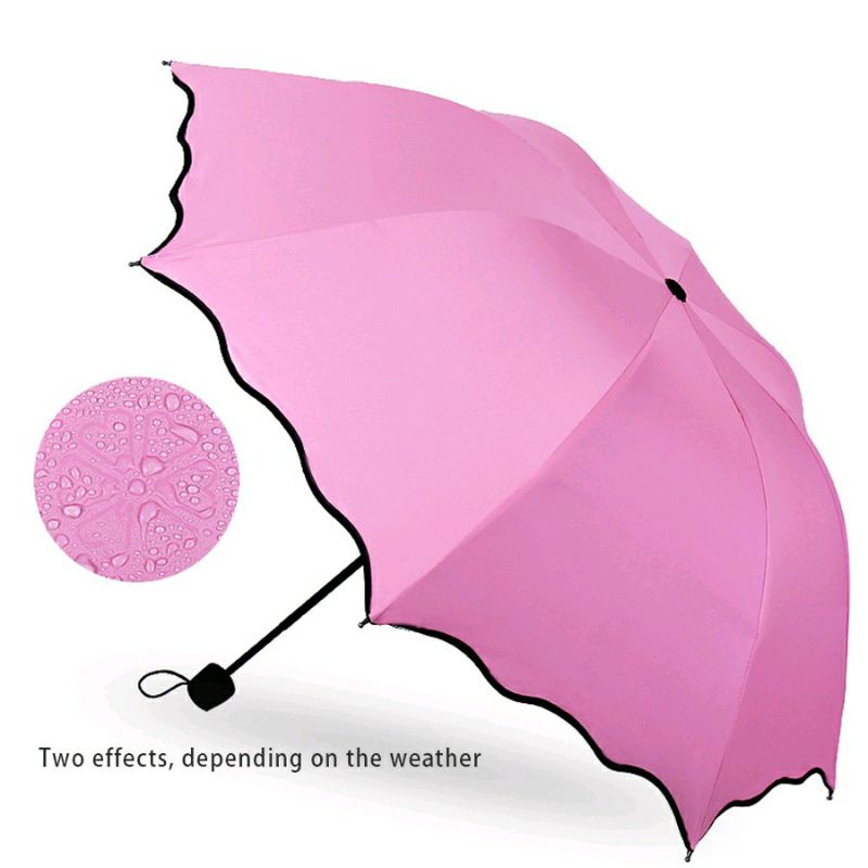 3D Payung Hujan Lipat Magic Umbrella / Dimensi Lapisan Hitam ANTI UV