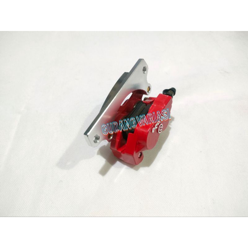 PAKET KALIPER BREMB0 MINI 2 PISTON PLUS BREKET KE HONDA BEAT DISK STANDAR