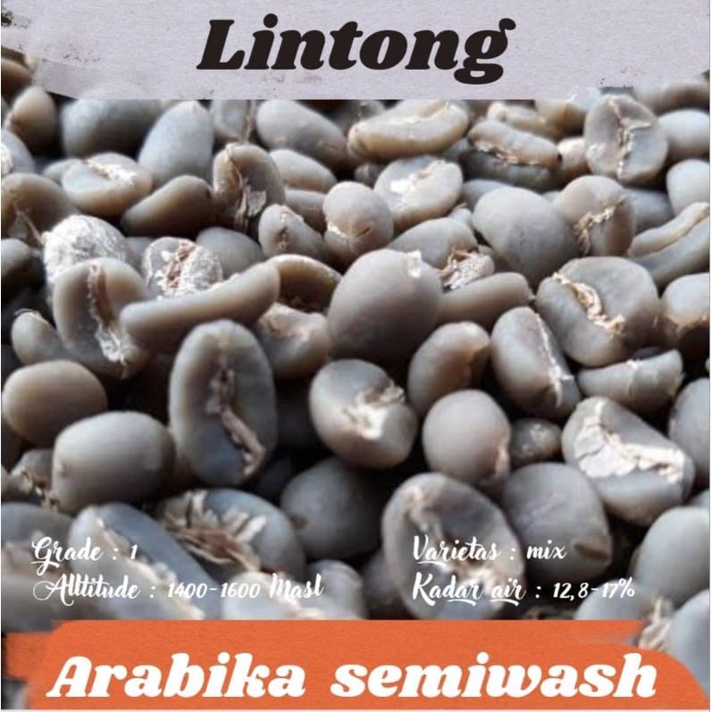 

biji kopi mentah ( green Bean ) Arabika Lintong - semiwash