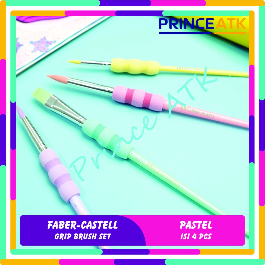 

FABER-CASTELL GRIP BRUSH SET 4 PASTEL / KUAS SET FABER-CASTELL WARNA PASTEL
