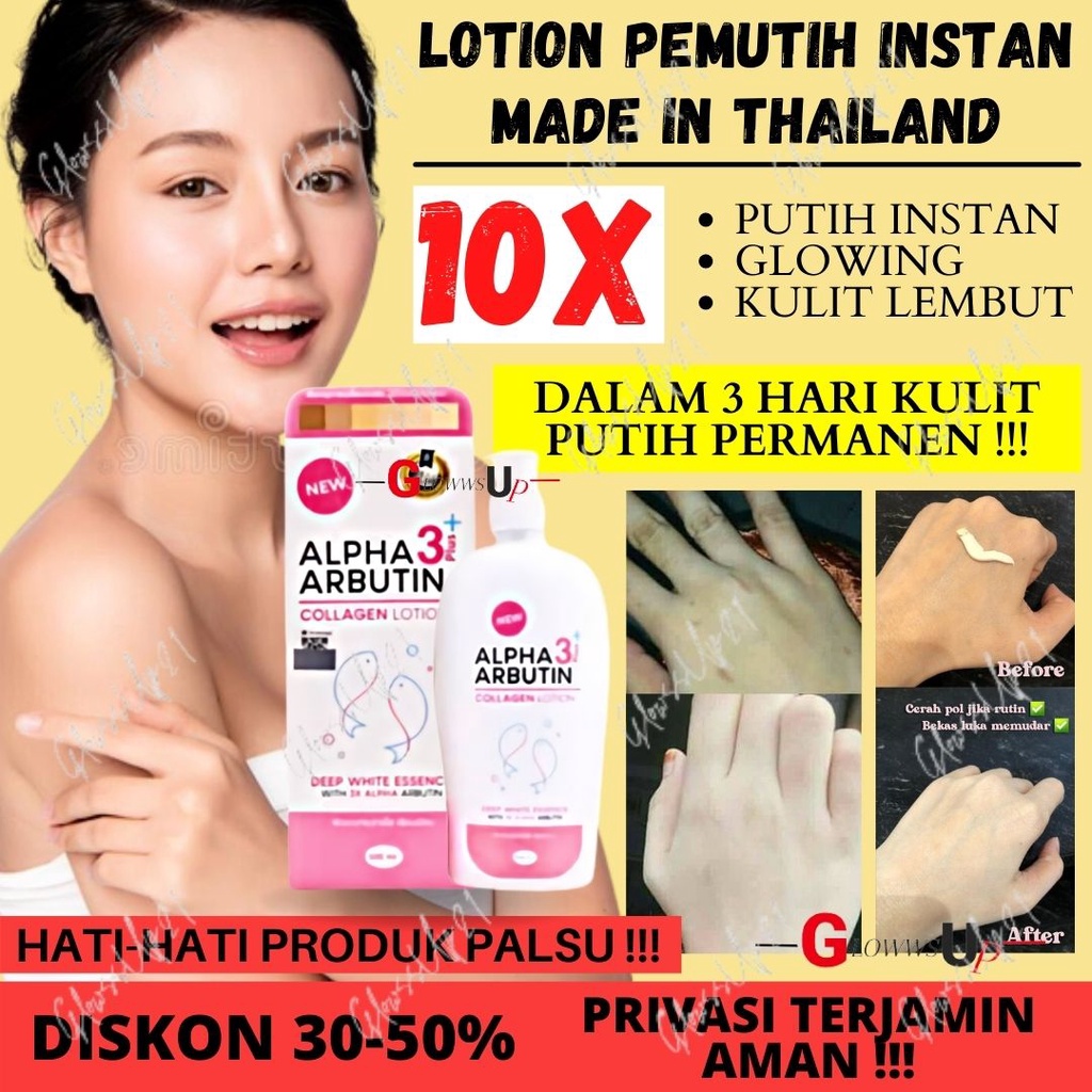 PEMUTIH BADAN PERMANEN ALPHA ARBUTIN COLLAGEN LOTION 500ML ORIGINAL - ALPHA ARBUTIN COLLAGEN BODY LOTION PERAWATAN TUBUH