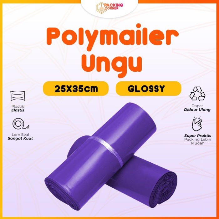

Lucu Plastik Packing Polymailer Warna Ungu 25X35 Isi 100 Pcs Tebal Gloosy Terbatas