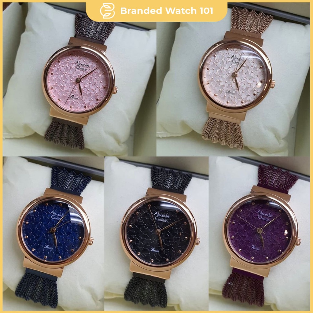 ORIGINAL Jam Tangan Wanita Alexandre Christie Stainles AC 2845 / AC2845 / 2845 Garansi Resmi 1 Tahun