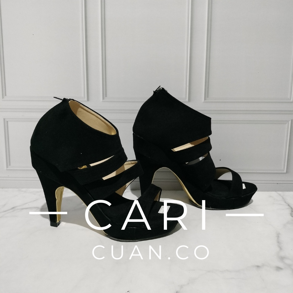 High Heels Wanita Semi Gladiator high heels wanita Pesta Sepatu Hak Tinggi 10cm