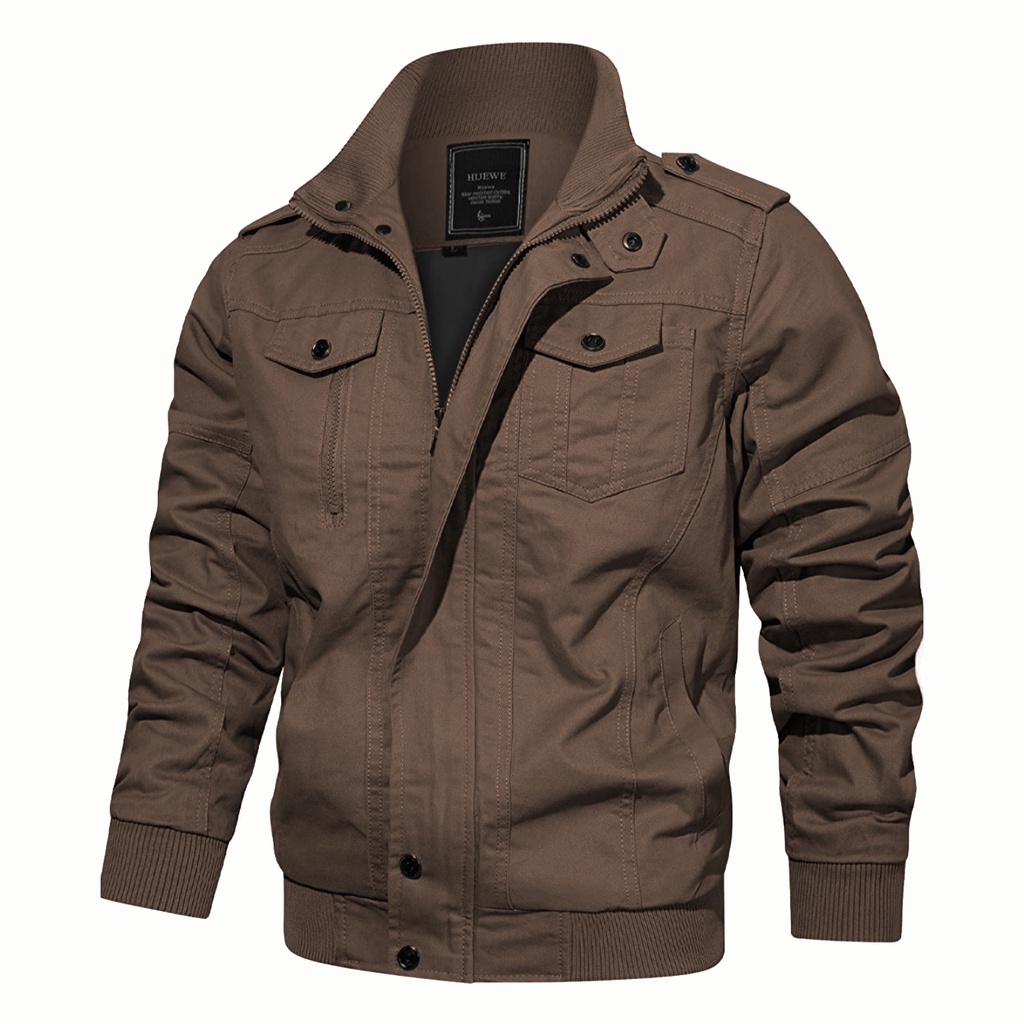 JAKET BOMBER PRIA MILITARY KLASIK HUNTING NWS D2BLACK-4