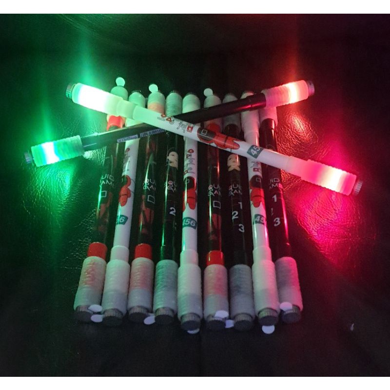 LED SQUID GAME SPINNING PEN / PEN PUTAR / PEN AJAIB / PEN ANTI STRESS / PEN BALANCE