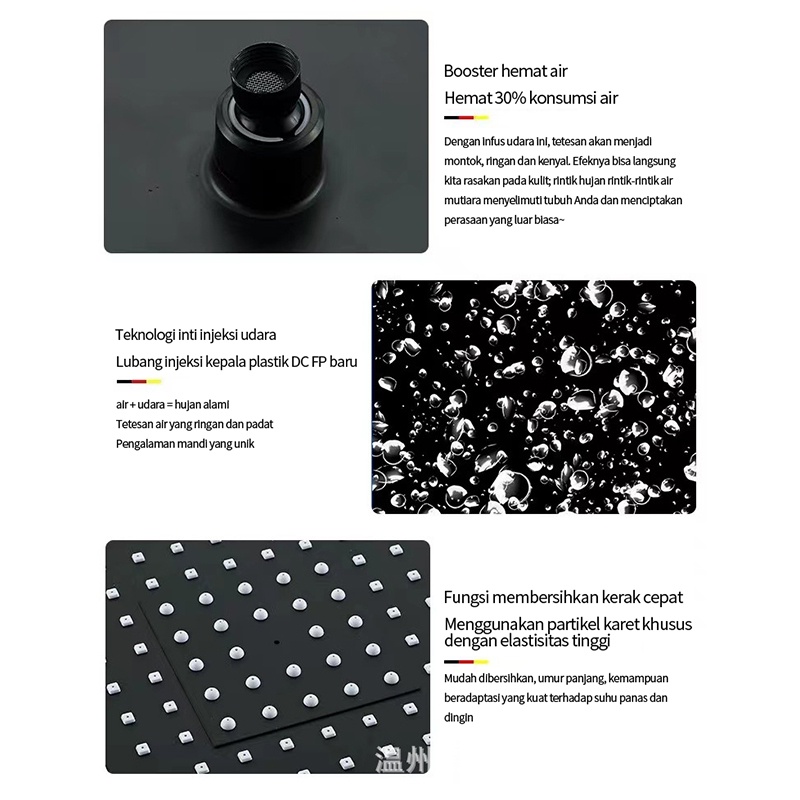 Shower Kamar Mandi Termostatis 4 Dalam 1 Set Dengan Sprayer Faucet Sprayer / Black Gold Kamar Mandi Shower