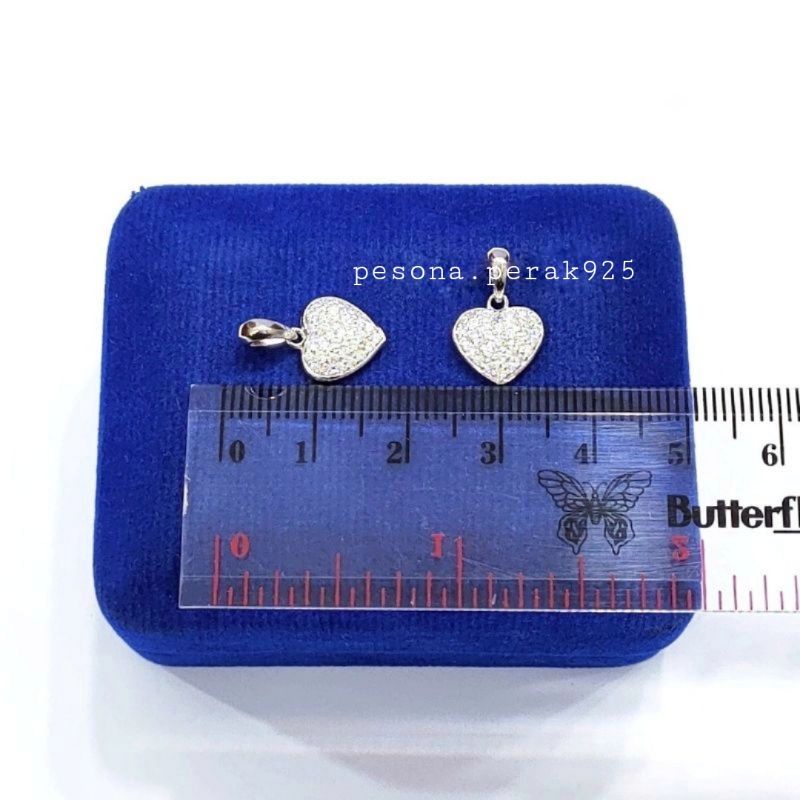 LIONTIN PERAK LOVE ASLI SILVER 925 LAPIS EMAS PUTIH MODEL LOVE KECIL PERMATA - PERHIASAN PERAK