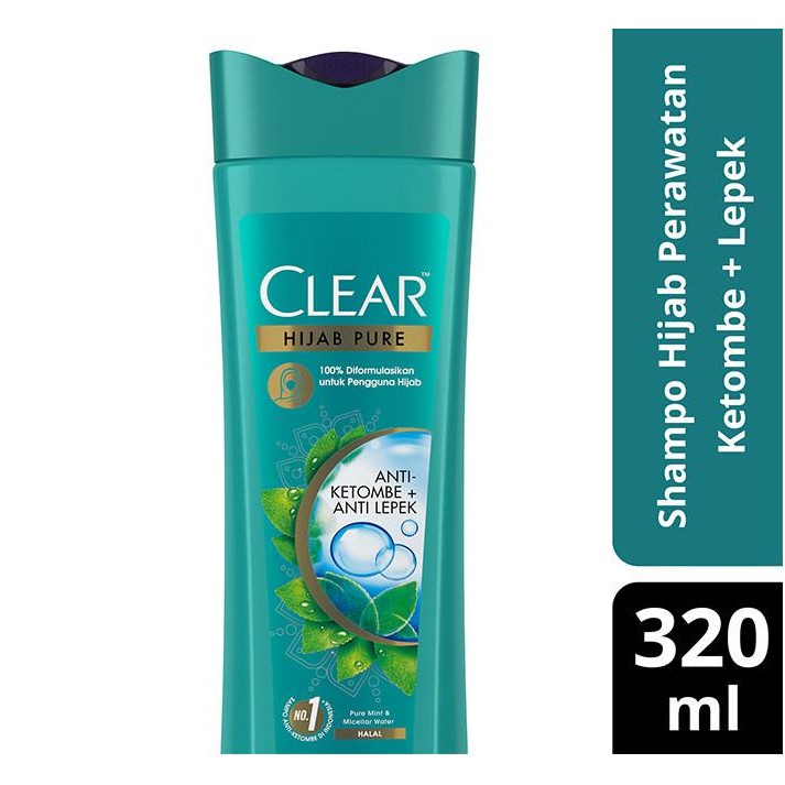 CLEAR HIJAB PURE SHAMPOO ANTI KETOMBE DAN LEPEK 320ML