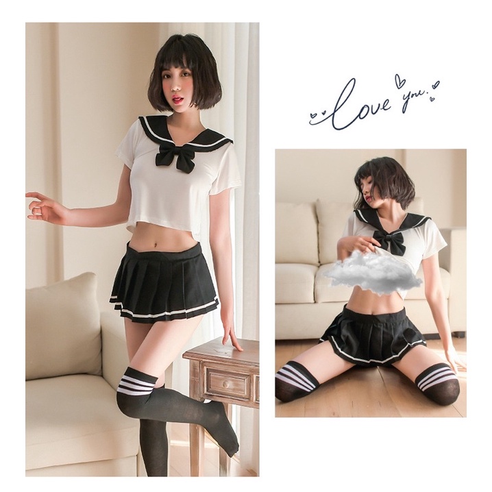 Lingerie Copslay School Uniform Sexy / Baju Tidur Sexy Wanita / Sexy Cosplay Murid /  Lingerie Cosplay School Uniform 140