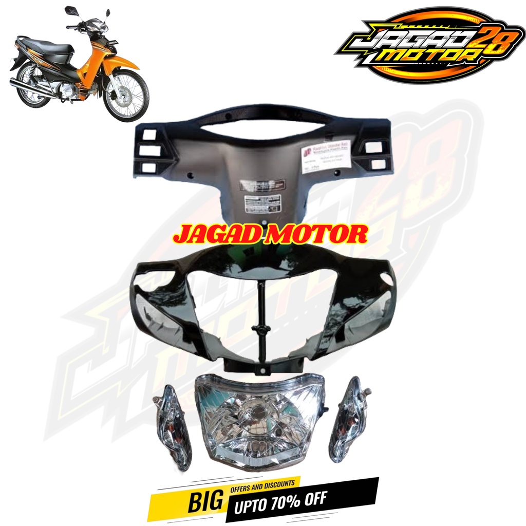 Batok Depan Belakang Supra Fit New Fit X Fit S Hitam Set Lampu Depan Dan Sen / Kepala Depan Belakang Supra Fit New Fit X Fit S Hitam Plus Reflektor dan Sein / Batok Kepala Totok Depan Belakang Supra Fit New Fit X Fit S Set Reflektor Lampu Depan Dan Sein