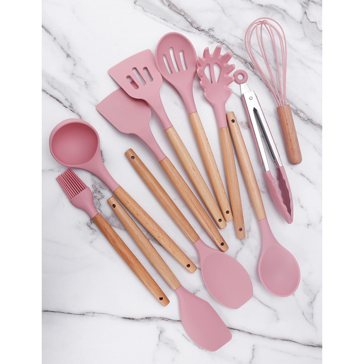 YUN Mall  Silikon Spatula Silicone Alat Masak Capitan Scraper Whisk Sendok Centong Kuas Silikon Tahan Panas Set