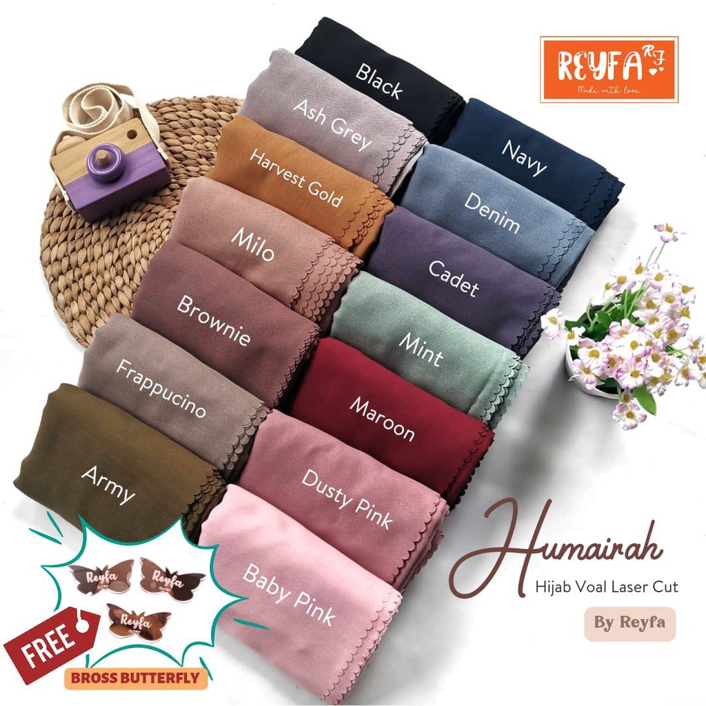 Humairah Hijab Voal Lasercut by Reyfa