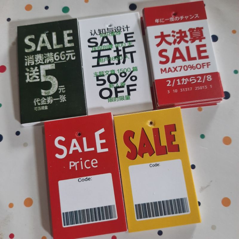 

[100pcs] Hang Tag / Hangtag sale handtag korea Label Import Ready Stock