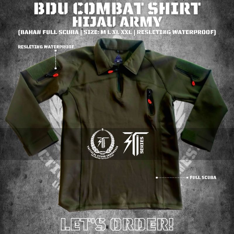 BDU Scuba Hijau - BDU Combat Shirt Full Scuba Lengan Panjang