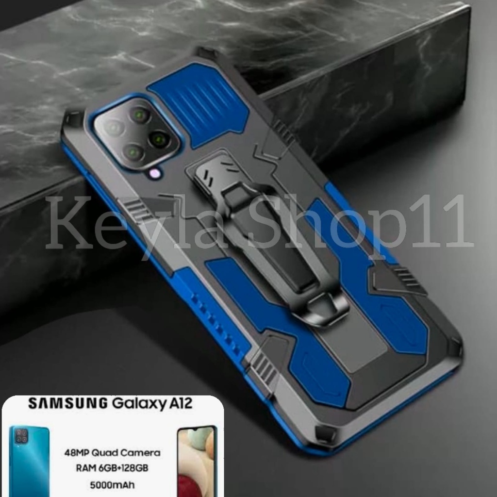 Case HP SAMSUNG GALAXI A12/M12  Hard Case Icrystal  Robot Clip Kick Standing Cover