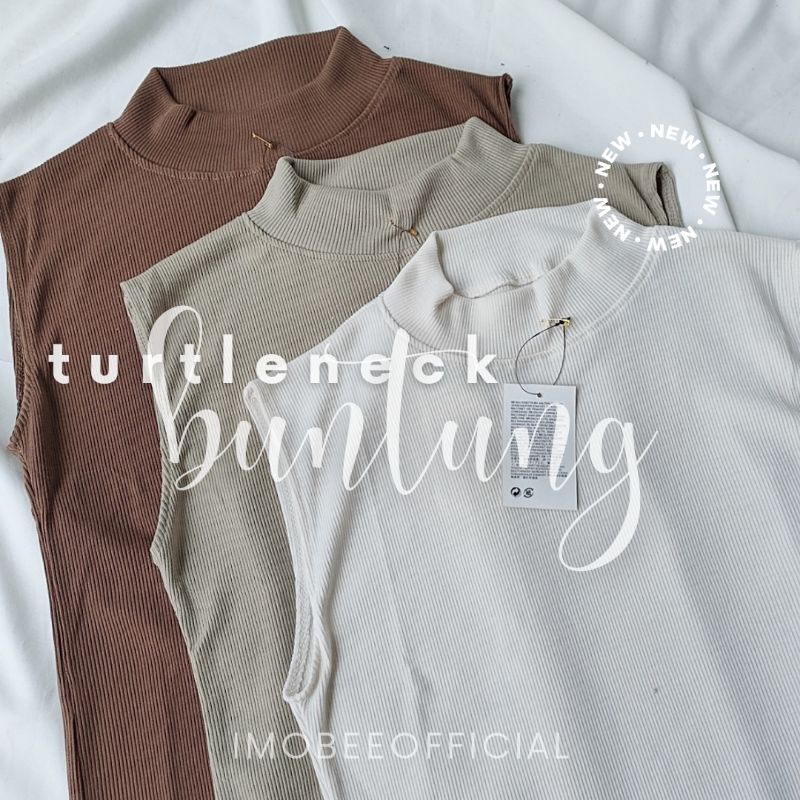 TURTLENECK RIB TANPA LENGAN // KAOS TANKTOP RIBB MANSET TANPA LENGAN