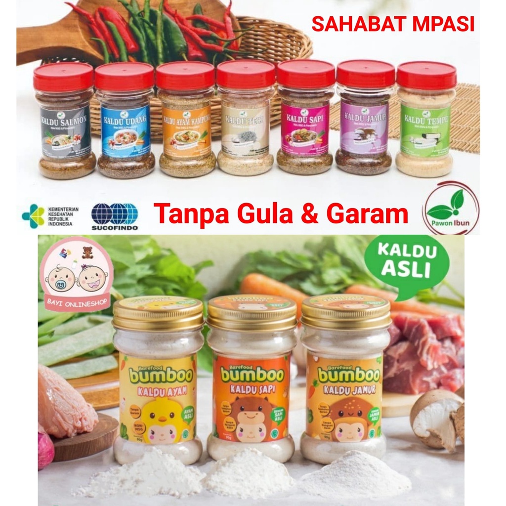 Pawon Ibun Bumboo Barefood Kaldu Bayi  MPASI Homemade Ayam Kampung/Sapi/Jamur/Tempe/Salmon Keju Bebas MSG