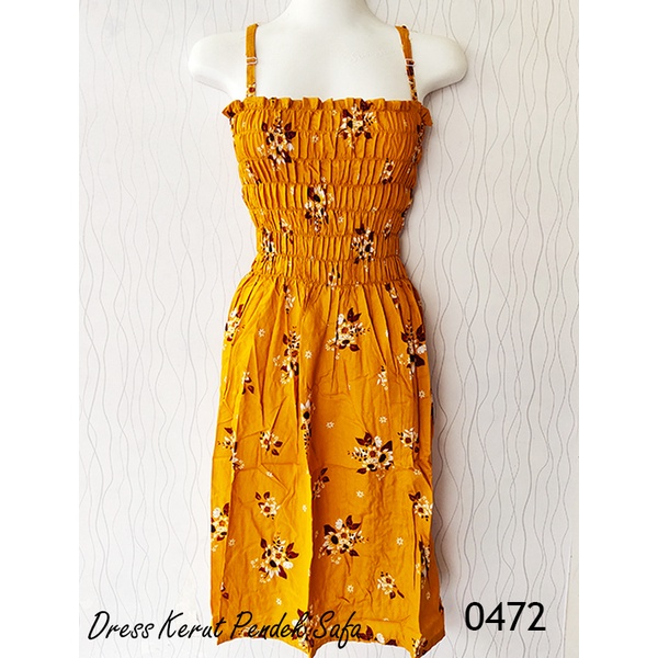 Sweet Honey ~ Dress Kerut Pedek Bali Safa Semok Smoken Motif Bunga Mawar Vanessa dan Etnik Tali Satu BH Part1