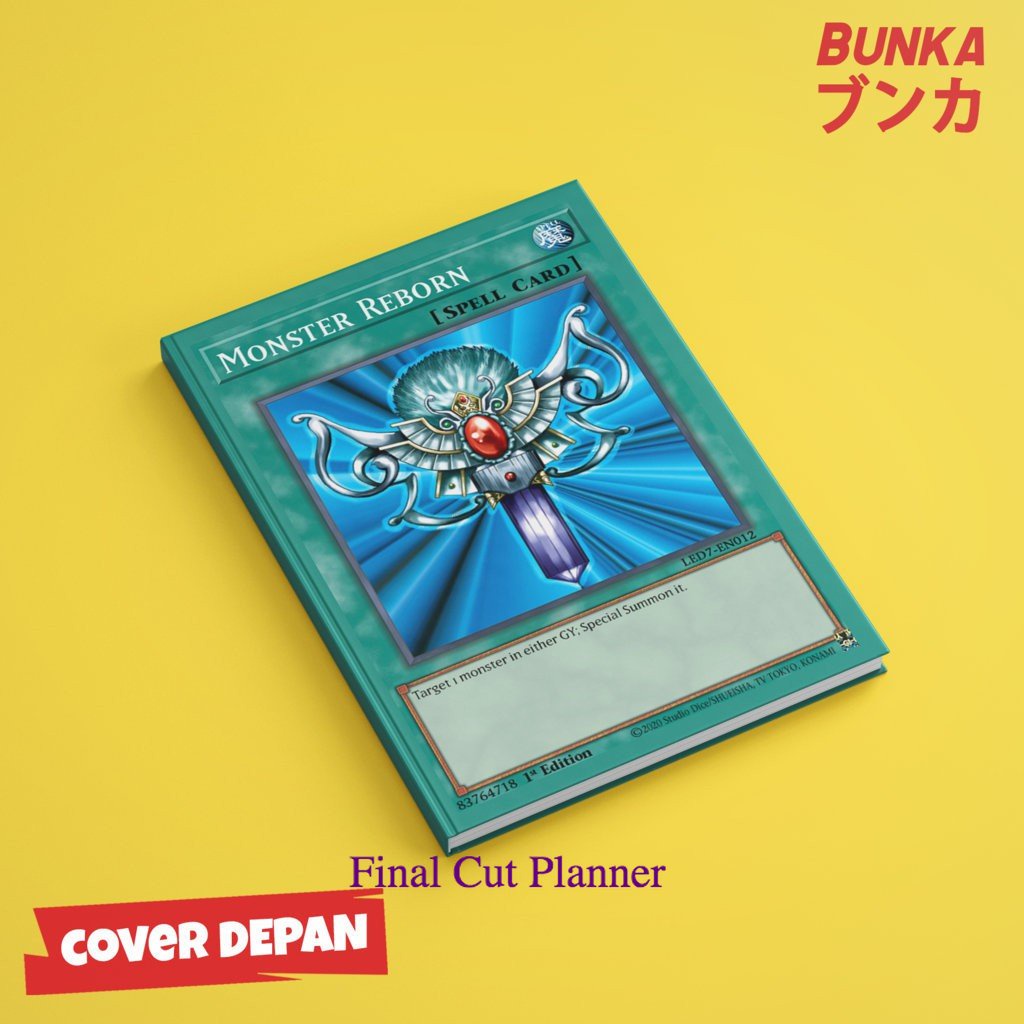 

Notebook Anime Kartu Yugioh Monster Reborn Hardcover A5 Buku Tulis Catatan Note Agenda Planner .