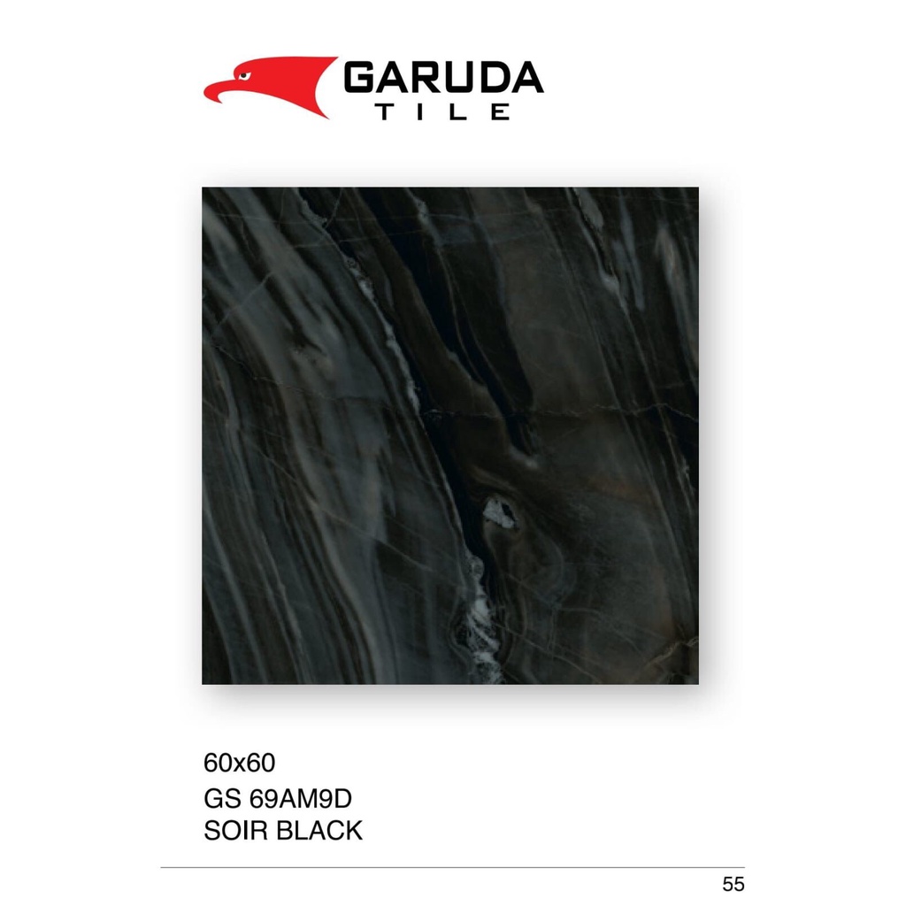 Jual GRANITE LANTAI 60x60 GS69AM9D SOIR BLACK / GARUDA TILE / GLOSSY