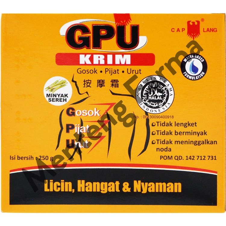 GPU Krim Sereh 250 Gr - Krim Urut Tidak Lengket dan Berminyak