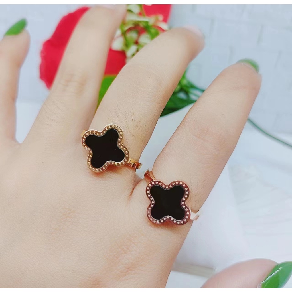 Cincin Titanium Mata Hitam Perhiasan Fashion W021