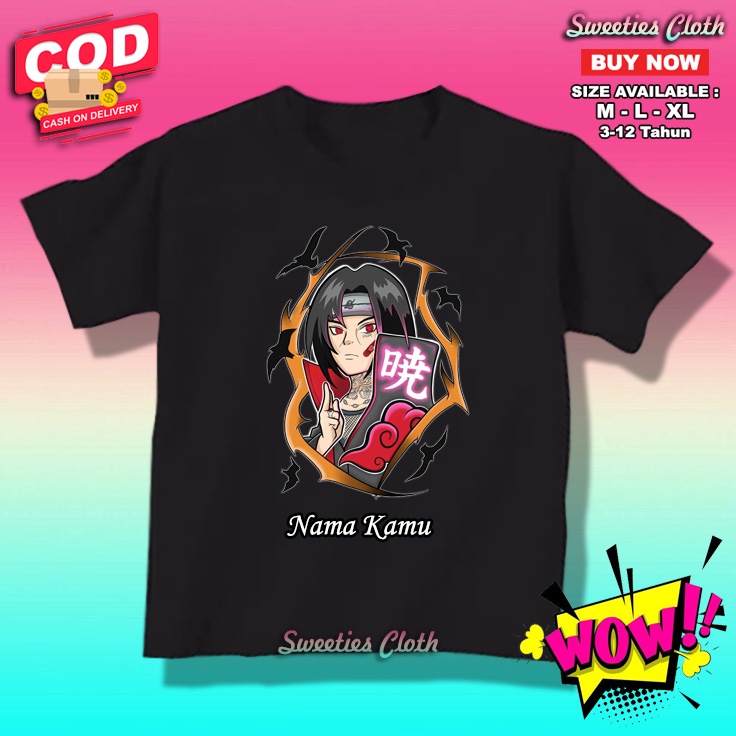 Kaos Anak Laki Laki Uciha Itachi / Baju Anak Anime Naruto Shippuden 97