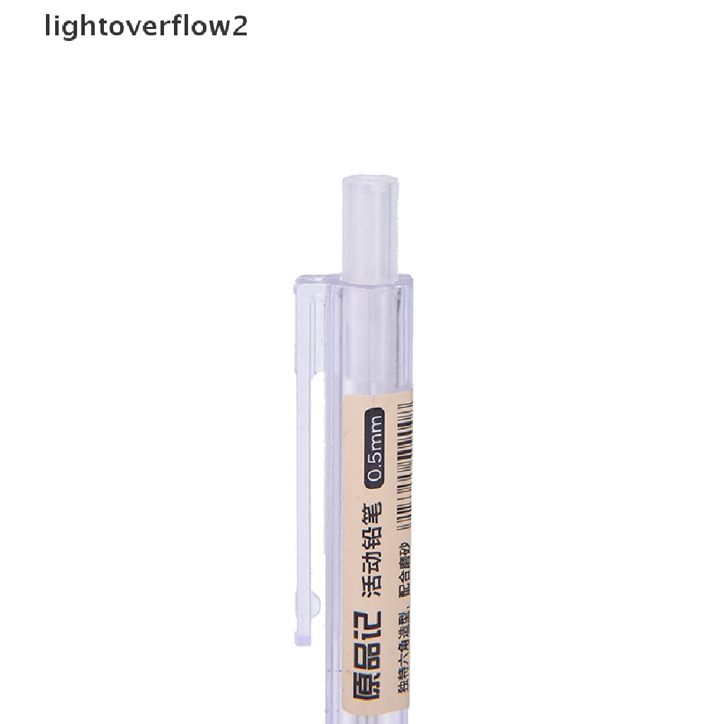 Lightoverflow2 Pensil Mekanik Otomatis 0.5mm Bahan Plastik Transparan Untuk Stationery Anak