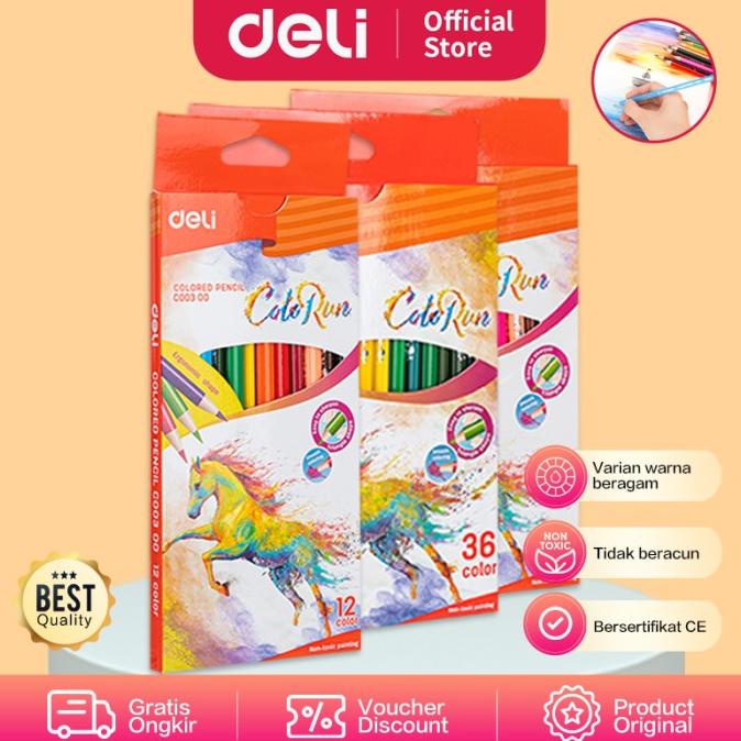 

(COD) DELI Colored Pencil 36C [EC00330] - Pensil warna anak-anak