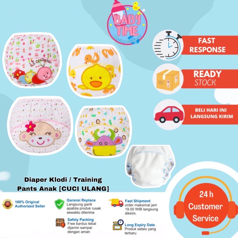 Popok Kain Bayi Cuci Ulang Cloth Diaper Klodi Popok Bayi / Clodi Celana Training Pants Anak