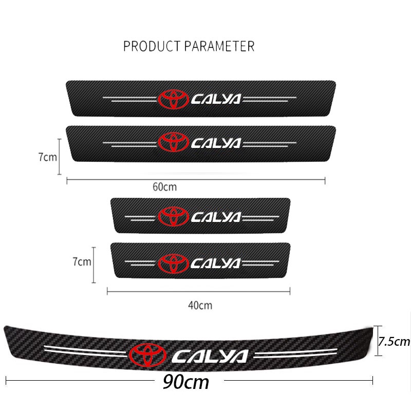 Stiker Pelindung Pintu Mobil Bahan Kulit Serat Karbon Anti Gores Untuk Toyota Calya 2017-2021 2022 TRD