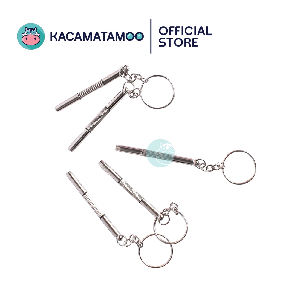KACAMATAMOO Obeng Kacamata Mini Gantungan Kunci 3in1 - Obeng Plus, Minus & Hex Kecil multifungsi