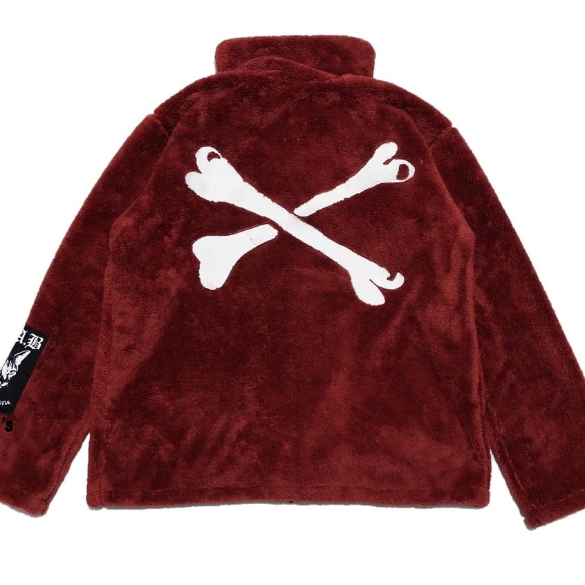 Sherpa Jacket Head Skull Red Original - jaket sherpa pria warna merah - jaket bulu domba tebal - jak
