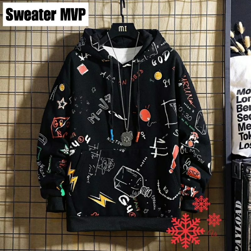 (COD) Hoodie aesthetic Sweater MenWinte distron hoodie pria wanita Sweater Korea Tren
